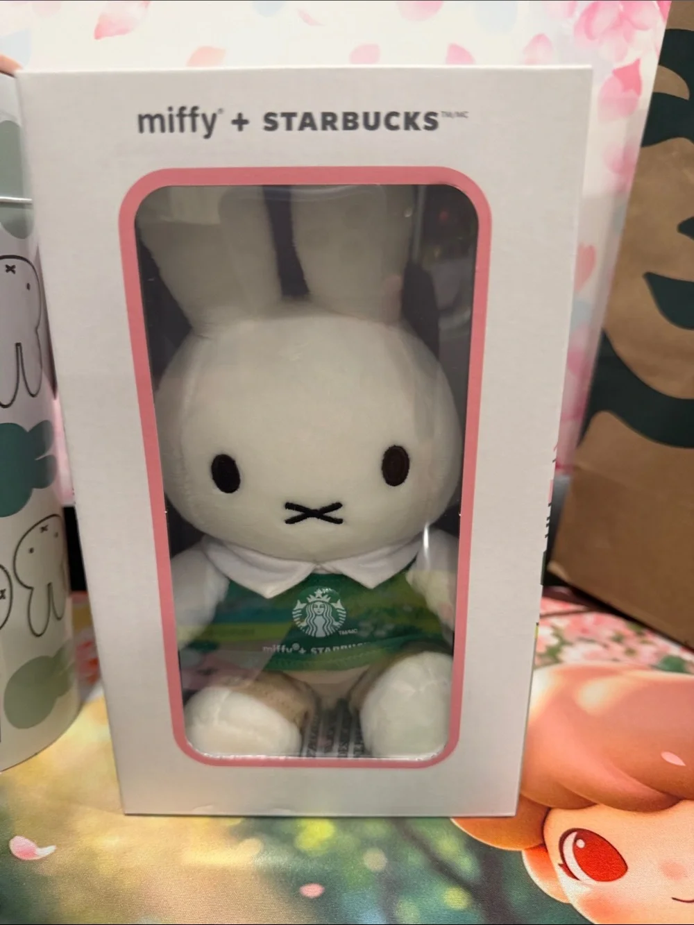 Starbucks x Miffy Gift Set 26oz tumbler & Miffy plush w/ Pink and Green Accents - Picture 4 of 10